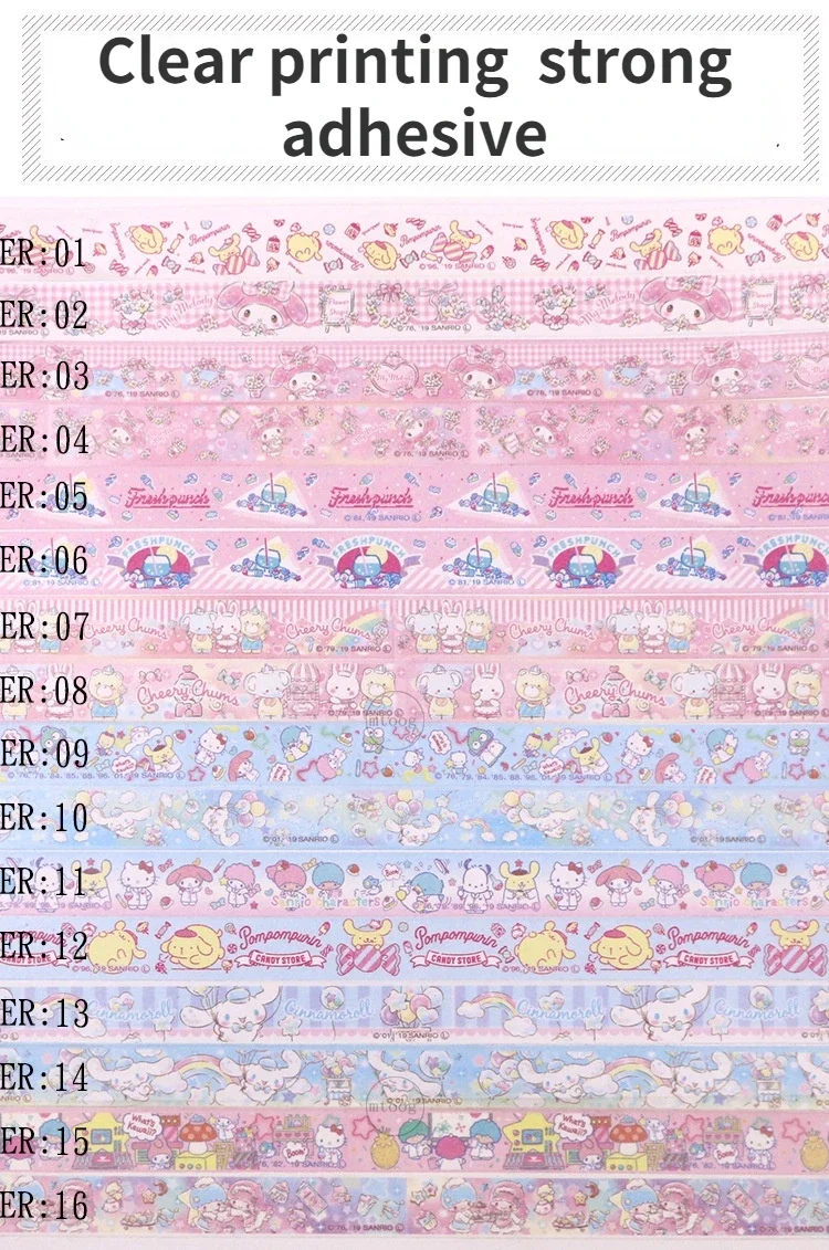 5M 만화 애니메이션 시나모롤 마이 멜로디 폼폼 퓨린 헬로 키티 리틀 트윈 스타 산리오 스티커, 만화 애니메이션