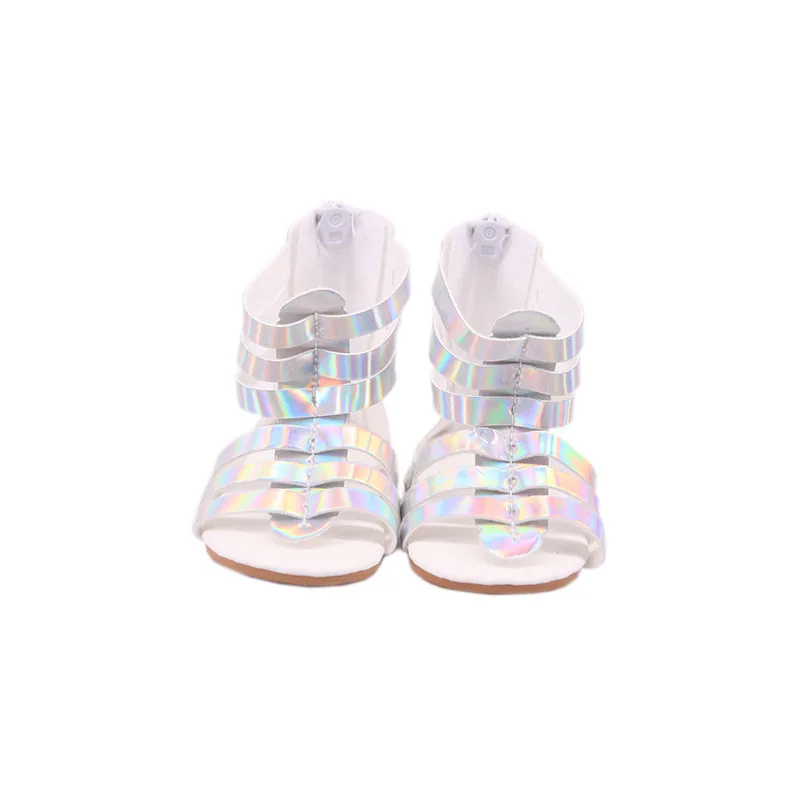 인형 신발 샌들 부츠, 18 인치 미국 및 43 cm 신생아 아기 인형 액세서리, 우리 세대 소녀 인형 옷 샌들 장난감