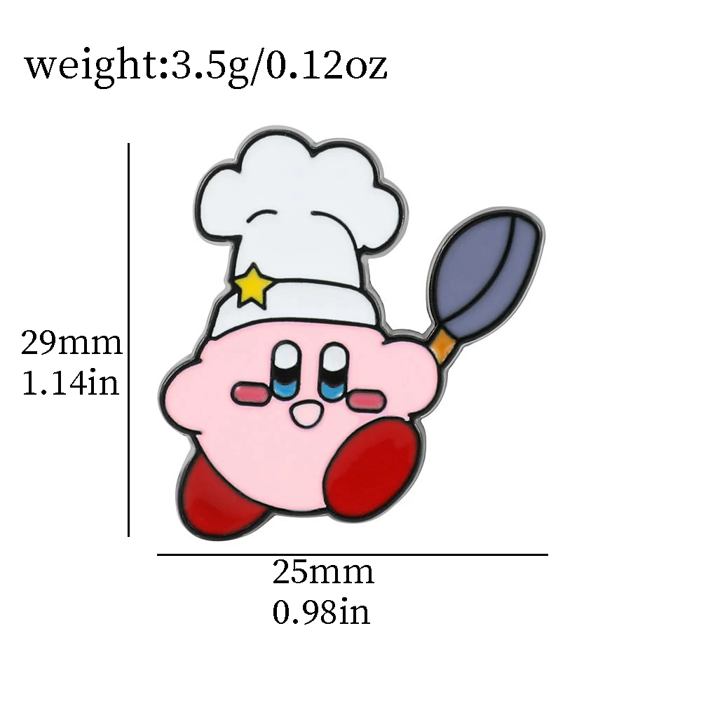 커비 브로치 핀 애니메이션 금속 에나멜 핀 배지, 배낭 청바지 의류 라펠 핀, 패션 쥬얼리 액세서리, 장식 선물