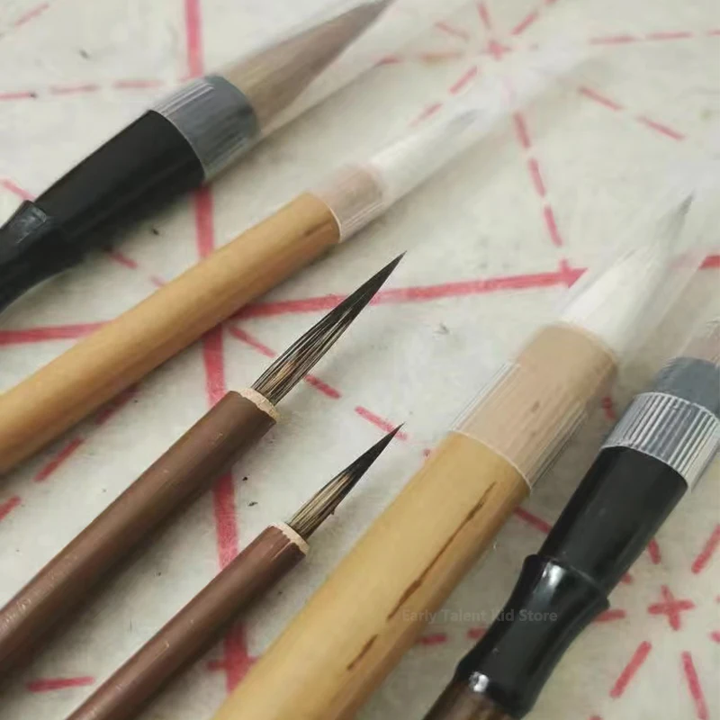 브러쉬 세트 중국어 회화 배우기 잉크 그림 후크 라인 펜 스케치 늑대 머리 양 머리 미술 용품 페인트 브러쉬 수채화