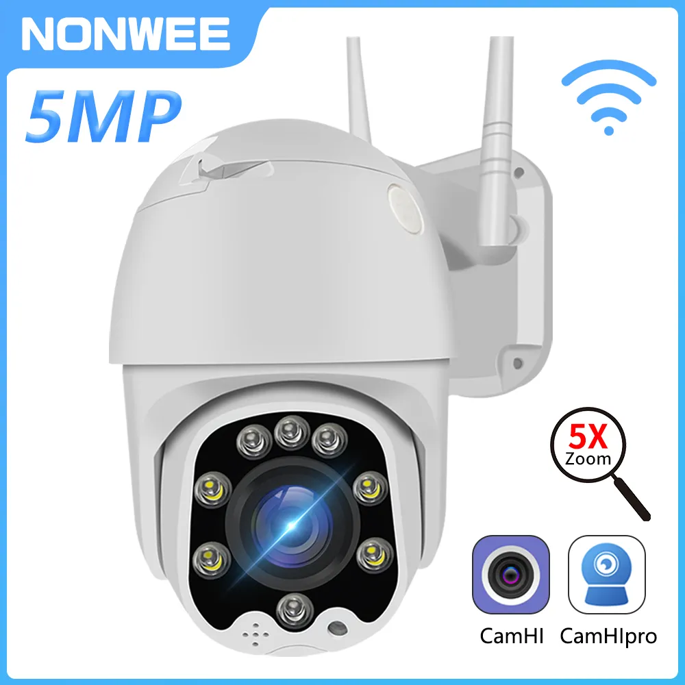 5MP PTZ 무선 감시 카메라 야외 IP 와이파이 보안 보호 CCTV 카메라, 자동 추적 야간 투시경 5x 광학 줌 title=5MP PTZ 무선 감시 카메라 야외 IP 와이파이 보안 보호 CCTV 카메라, 자동 추적 야간 투시경 5x 광학 줌