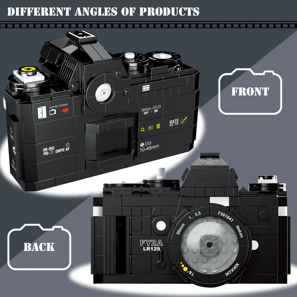 신제품 디지털 카메라 장난감 블록 FY2A SLR 카메라 브릭 모델, 크리에이티브 장난감, 어린이 크리스마스 선물, 627 피스 피규어