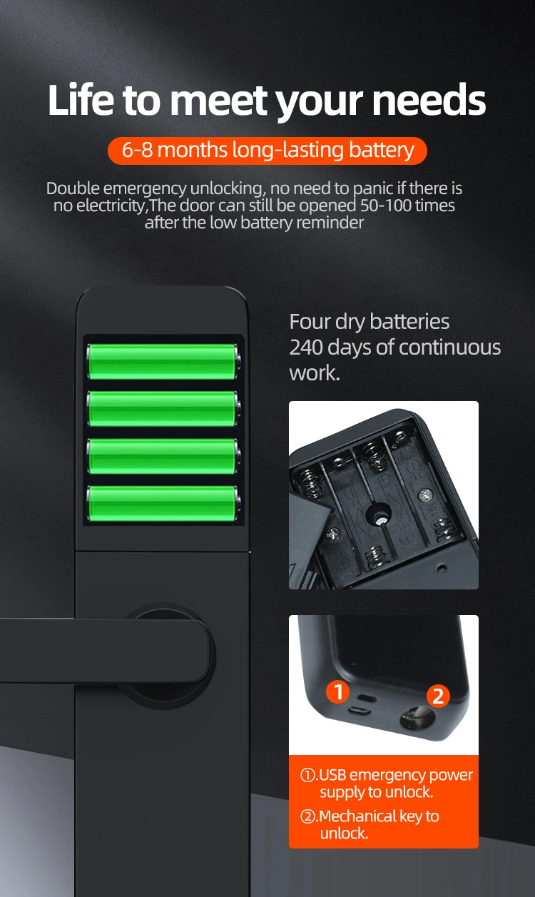 투야 와이파이 디지털 전자 잠금 스마트 문짝, 원격 잠금 해제, 키리스 잠금, 도난 방지 보안, 스마트 홈, 호텔 사무실