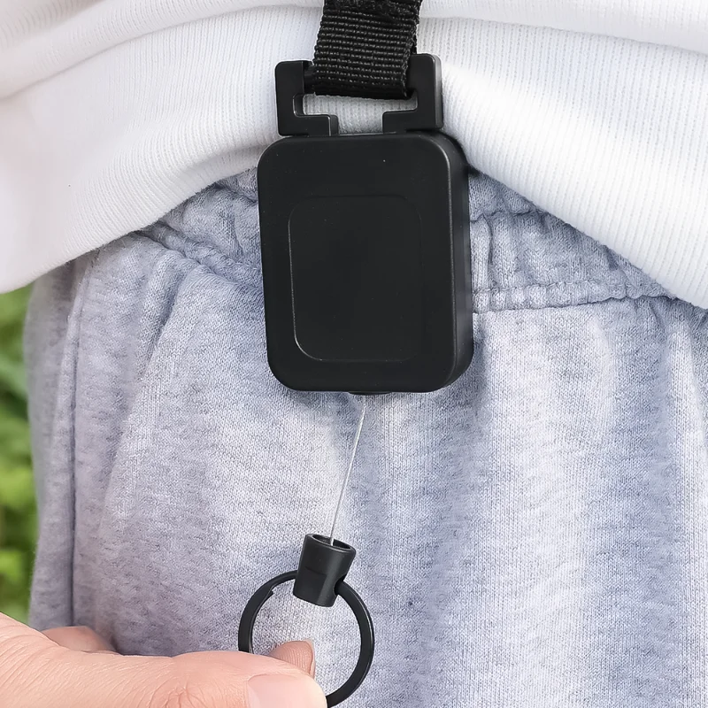 철제 와이어 개폐식 배지 릴, 다목적 전술 배낭 후크, 야외 낚시 등반 액세서리, 고품질, 60cm