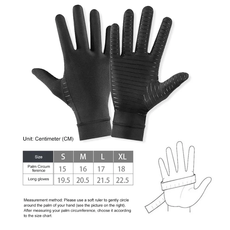 수수께끼 장갑 구리 섬유 스판덱스 터치 스크린 달리기 스포츠 따뜻한 사이클링 장갑 풀 핑거 미끄럼 건강 관리 장갑