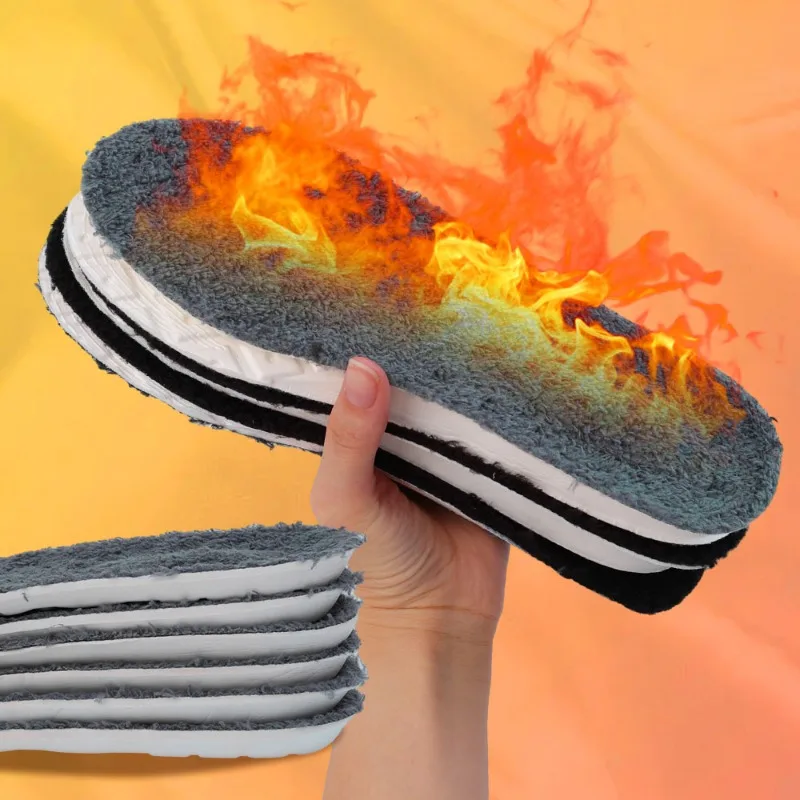 자체 가열 발 충격 흡수 두꺼운 깔창 신발 패드, 따뜻한 겨울 남성 여성 스포츠 신발 패드 액세서리