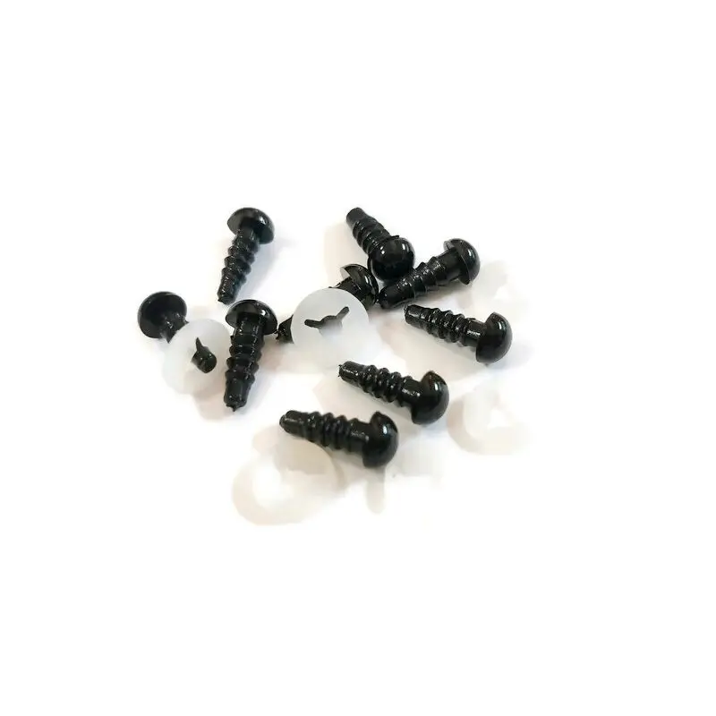 안전 동물 검은 눈 플라스틱 크로셰 눈, 테디 베어 인형 장난감 아미구루미 인형, 4.5mm-24mm 선택 가능