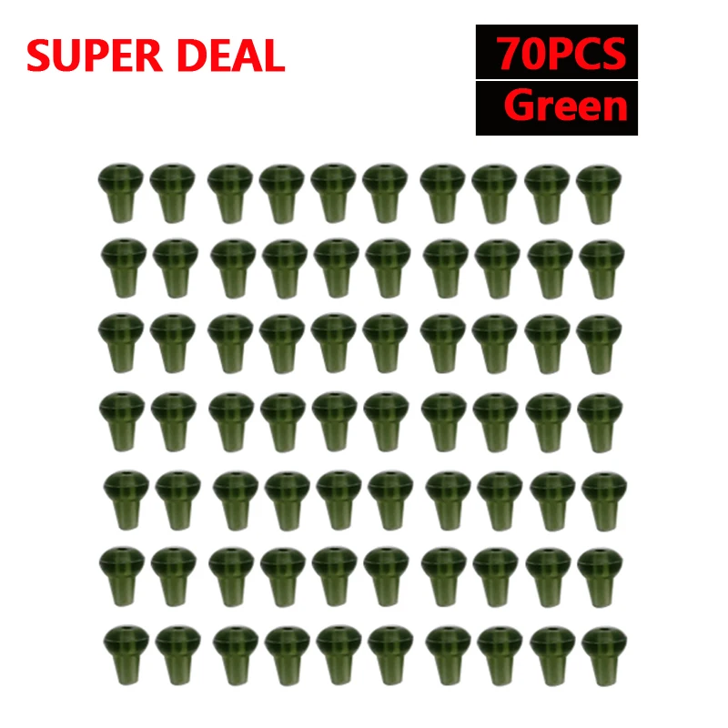 잉어 낚시 액세서리 후크 스톱 비즈 헤어 리그 미끼 나사, 회전 링 스토퍼, 잉어 거친 터미널 태클 고정기, 70