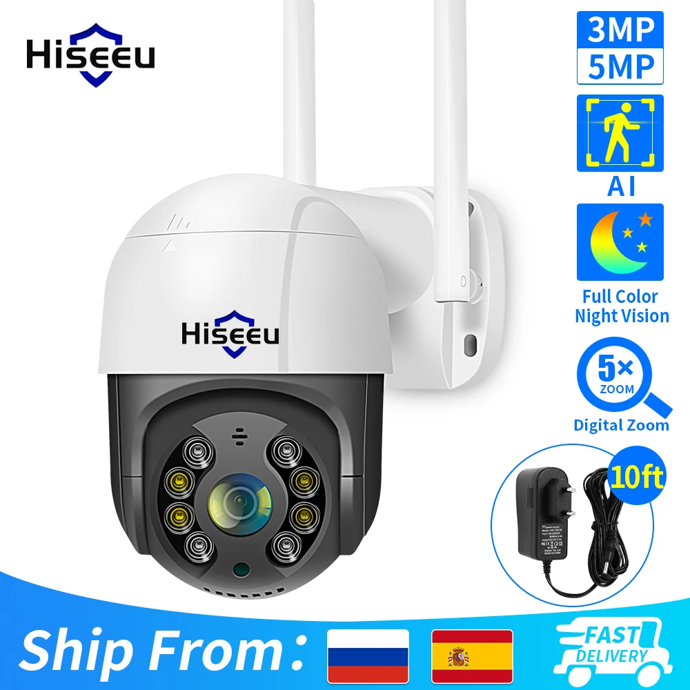 Hiseeu 스마트 와이파이 PTZ 카메라, 5 배 디지털 줌, AI 인간 감지, ONVIF 무선 CCTV IP 카메라, IPTV 보안 보호, 4K 8MP title=Hiseeu 스마트 와이파이 PTZ 카메라, 5 배 디지털 줌, AI 인간 감지, ONVIF 무선 CCTV IP 카메라, IPTV 보안 보호, 4K 8MP 