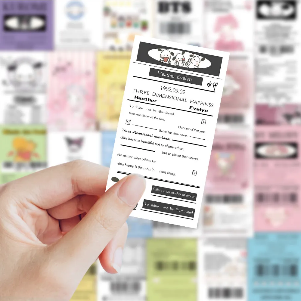 귀여운 산리오 씰링 스티커 10/30/60 개, 미적 만화 헬로 키티 마이 멜로디 쿠로미 데칼 카와이 애니메이션 스티커 어린이 소녀용