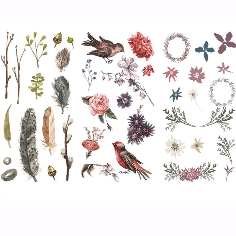 와시 종이 사쿠라 꽃 전화 케이스 컵 노트북 장식 스티커, 팩당 3 매