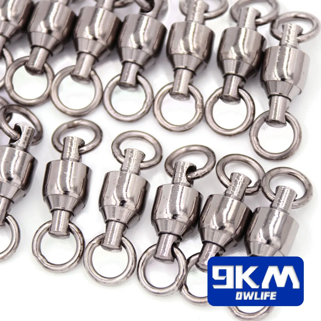 낚시 볼 베어링 스위블 20 ~ 100 개, 더블 솔리드 링 헤비 듀티 구리 및 스테인레스 스틸 액세서리 커넥터 태클