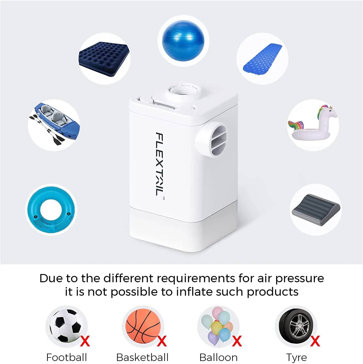 FLEXTAILGEAR 휴대용 초경량 전동 에어 펌프, 충전식 배터리, 캠핑 랜턴, 수면 패드, 여행용