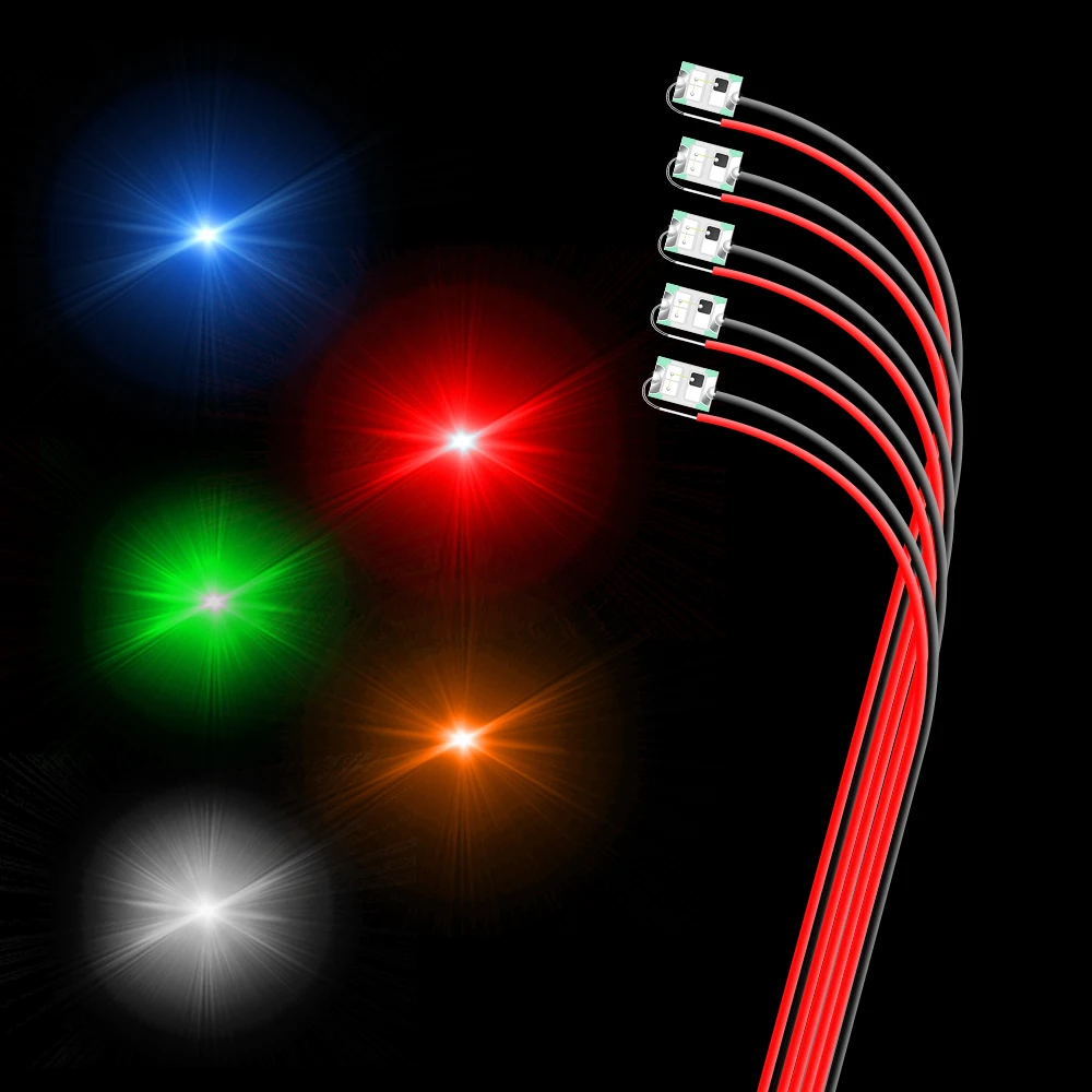 0805 마이크로 LED 깜박이는 SMD DIY, 3V LED 깜박이는 LED 모델 제작, SMD 램프, 20cm 와이어 모델, 빌딩 모델 재료, 5 개