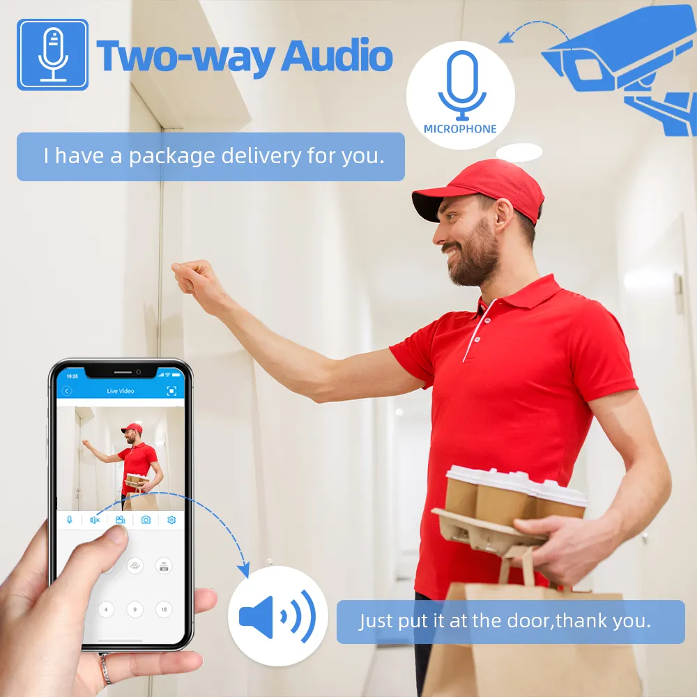 투야 무선 CCTV 감시 카메라, PTZ 와이파이 보안 카메라, 듀얼 렌즈, 듀얼 스크린, Ai 자동 추적, 스마트 라이프, 4K, 8MP