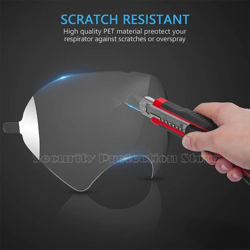 오일 스크래치 방지 보호 필름 커버, 3M 6800 가스 마스크, 페인팅 스프레이 호흡기, 풀 페이스 윈도우 스크린 렌즈 보호대