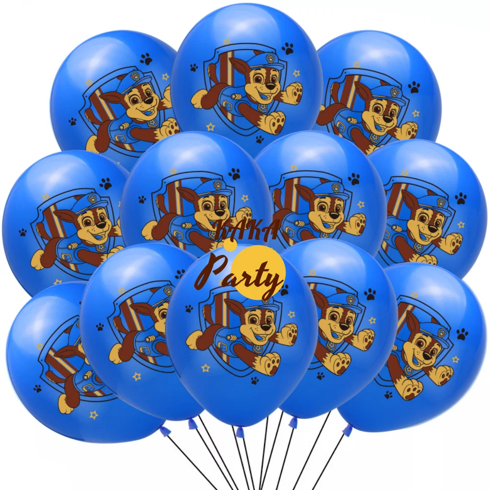 발 순찰 라텍스 풍선 파티 장식, 체이스 스카이 마샬 파티 풍선, 어린이 생일 파티 용품, 선물 장난감, 12 개