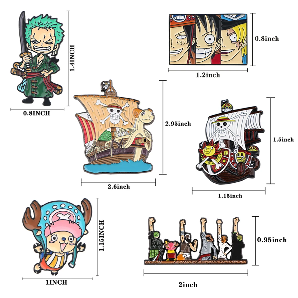 일본 애니메이션 멋진 코스프레 에나멜 핀, 귀여운 핀 조로 배지 악마 과일 브로치, 옷 가방 아이콘 패션 액세서리