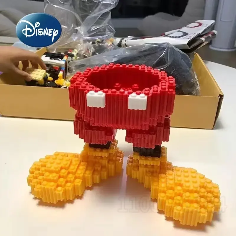 디즈니 미키 2024 새로운 빌딩 블록 장난감, 38cm 퍼즐 조립 빌딩 블록 장난감, DIY 만화 3D 모델, 어린이 퍼즐 장난감