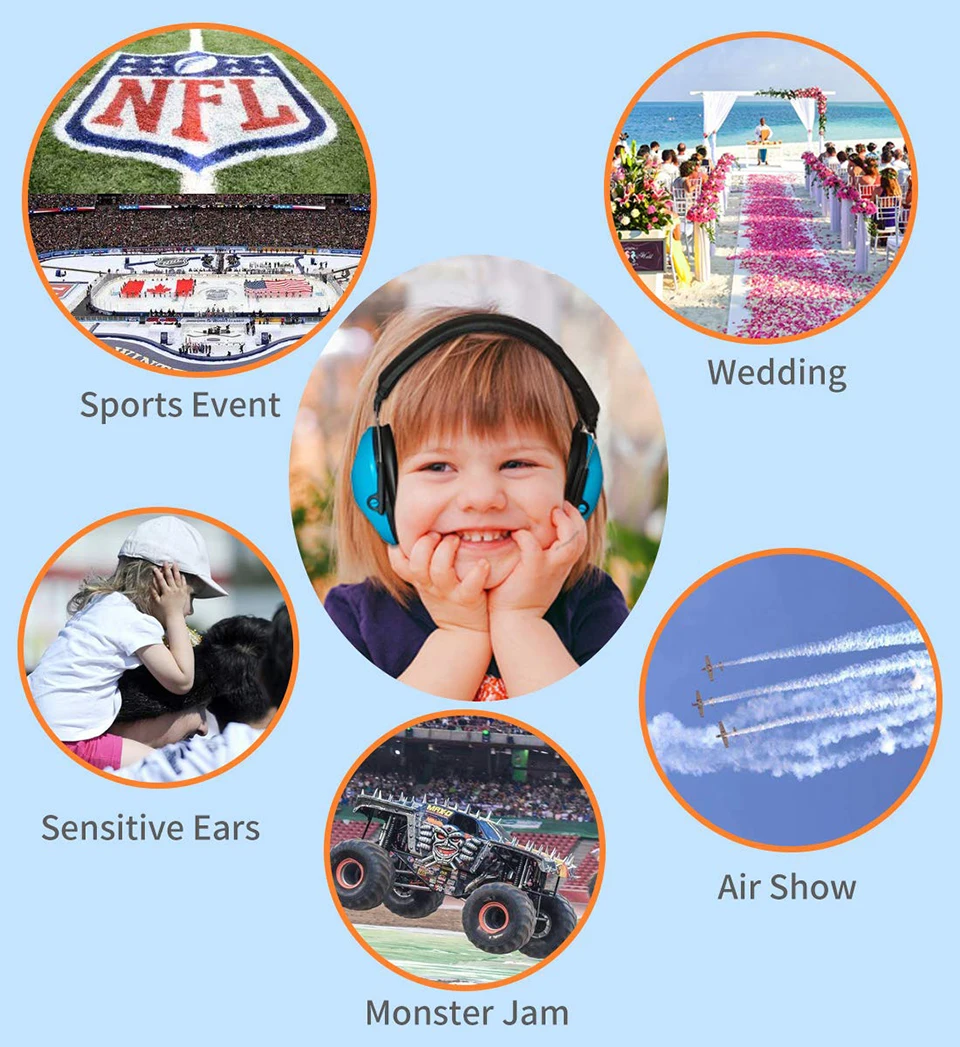 ZOHAN Baby ear muffs for kid 청력 방한용 귀 가리개 안전 수동적 인 소음 감소 귀 보호기 어린이