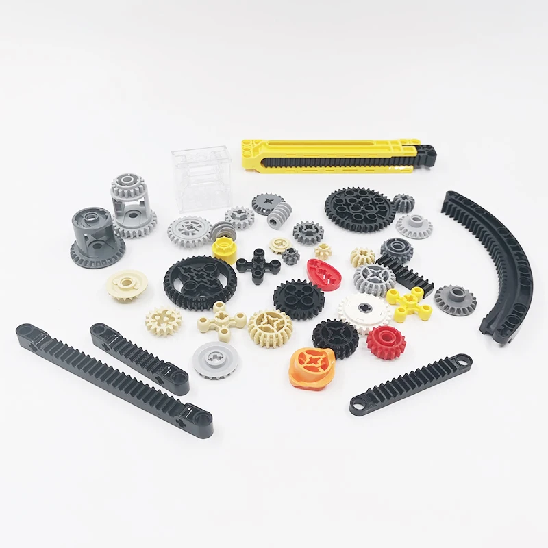 MOC 기어 시리즈 기어 회전 플랫폼, 기어 랙 및 기어 차동 장치, 하이테크 부품, 작은 입자 빌딩 블록 완구