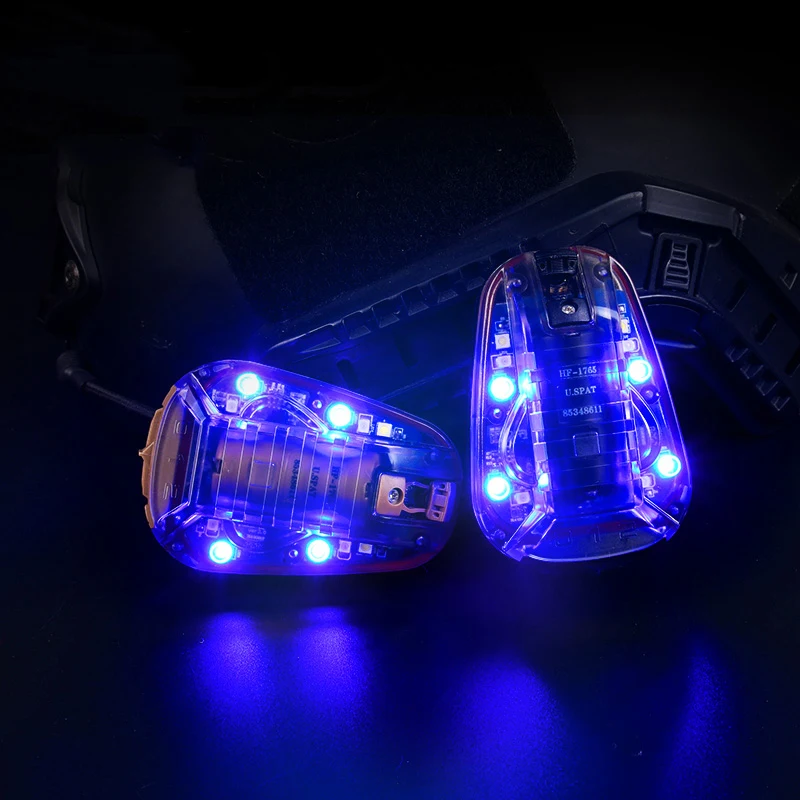 야외 생존 안전 신호 플래시 램프, 방수 레이디버드 헬스타 6 세대 3 에어소프트 스포츠 헬멧, 연청 그린 레드 Ir 스트로브