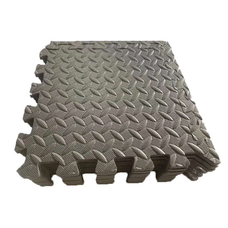 스포츠 보호 체육관 매트, EVA 리프 그레인 바닥 매트, 요가 피트니스 미끄럼 방지 접합 러그, 두꺼운 충격 방 운동, 12 개, 30x30cm