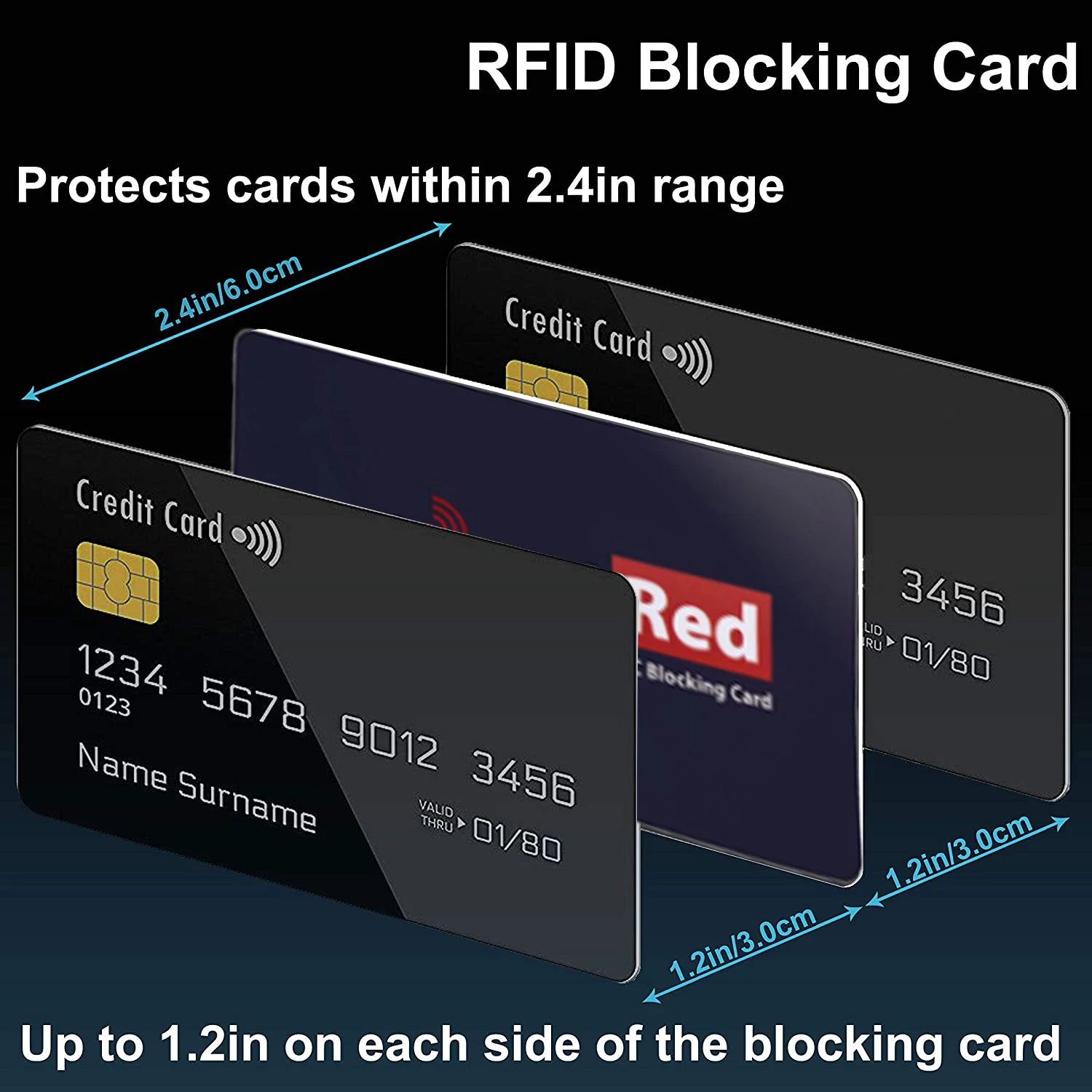 비접촉식 RFID 차단 카드, NFC 직불 신용 카드, 여권 보호 차단 세트, 스마트 도난 방지 디자인, 완벽하게 맞는, 1PC