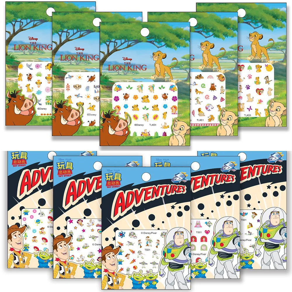 5 개 디즈니 만화 네일 스티커 공주 미키 냉동 스티치 애니메이션 DIY 네일 아트 장식 데칼 Kawaii Girls Kids Party Gift