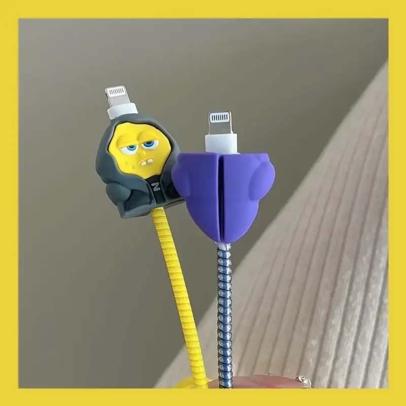 귀여운 애니메이션 충전기 케이스, 귀여운 패트릭 스타 만화, 창의적인 아이폰 데이터 케이블 보호 케이스, 달콤한 생일 선물, 20W