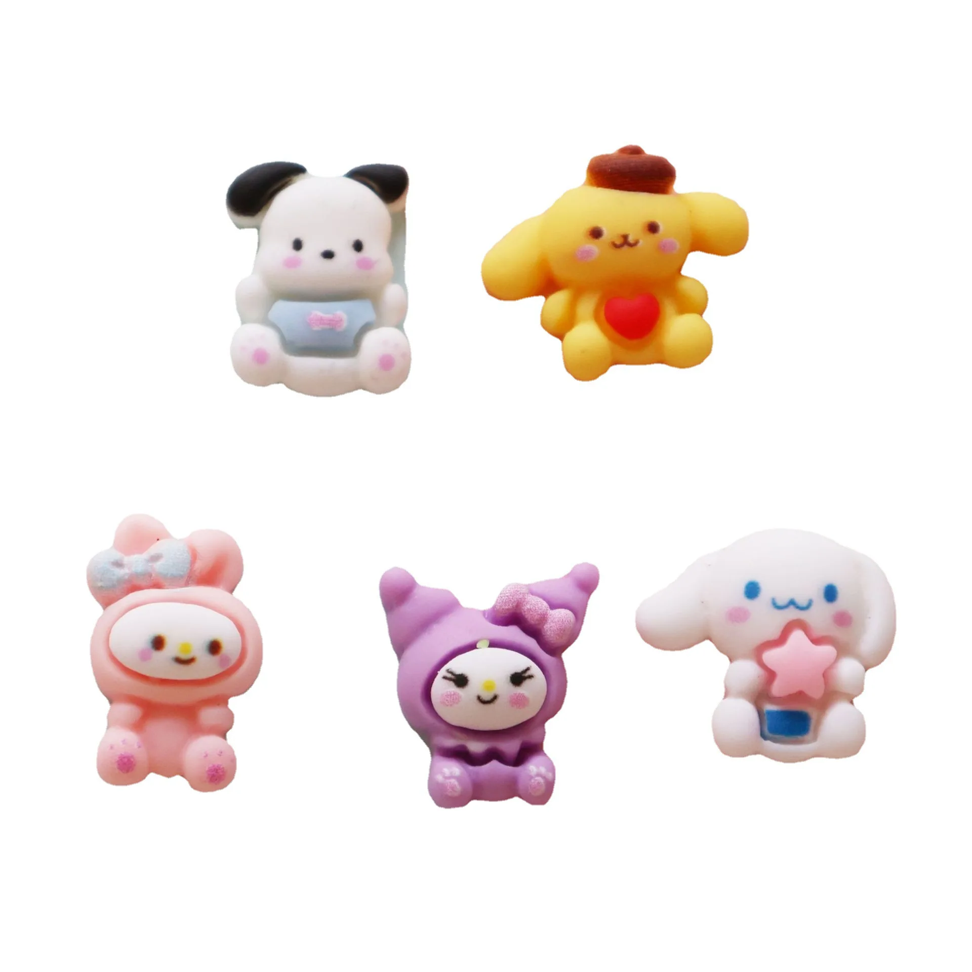 Sanrioed 레진 참, 네일 아트 장식, 카와이 애니메이션 모델, 전화 케이스, 헤어 클립 장식, DIY 액세서리, 50 개, 30 개 도매