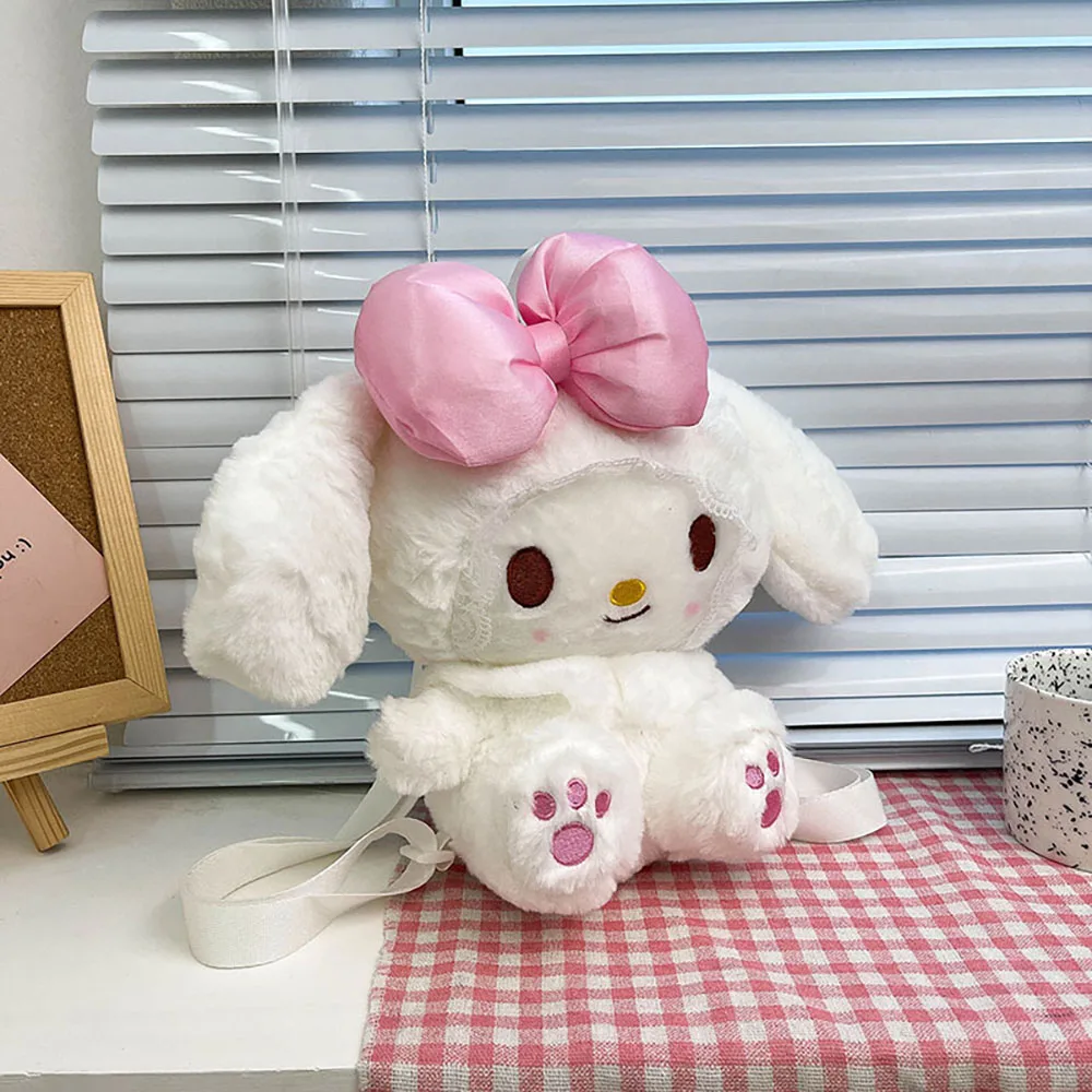 귀여운 산리오 마이 멜로디 봉제 백팩, 동물 인형 장난감, 봉제 인형 가방, 애니메이션 만화 숄더 백팩 가방, 소녀 선물