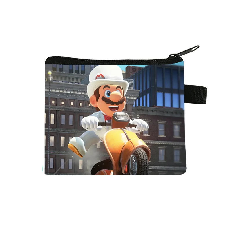 슈퍼 마리오 브라더스 동전 지갑, 만화 게임 폴리에스터 지갑, 패션 카와이 애니메이션 거치대 미니 키 코니스 보관 가방, 어린이 선물