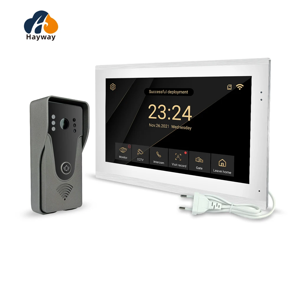 가정용 HD 빌라 비디오 인터콤 1080P 초인종, TUYA 앱 무선 인터콤 통화 잠금 해제 등, 10 인치