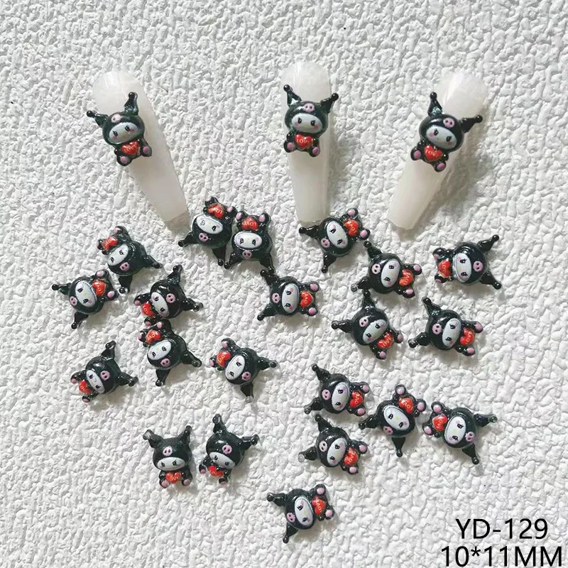 소녀용 귀여운 만화 네일 장식 장난감, 귀여운 산리오 헬로 키티 푸린 네일, 쿠로미 시나모롤 폼폼 아트 액세서리, 20 개