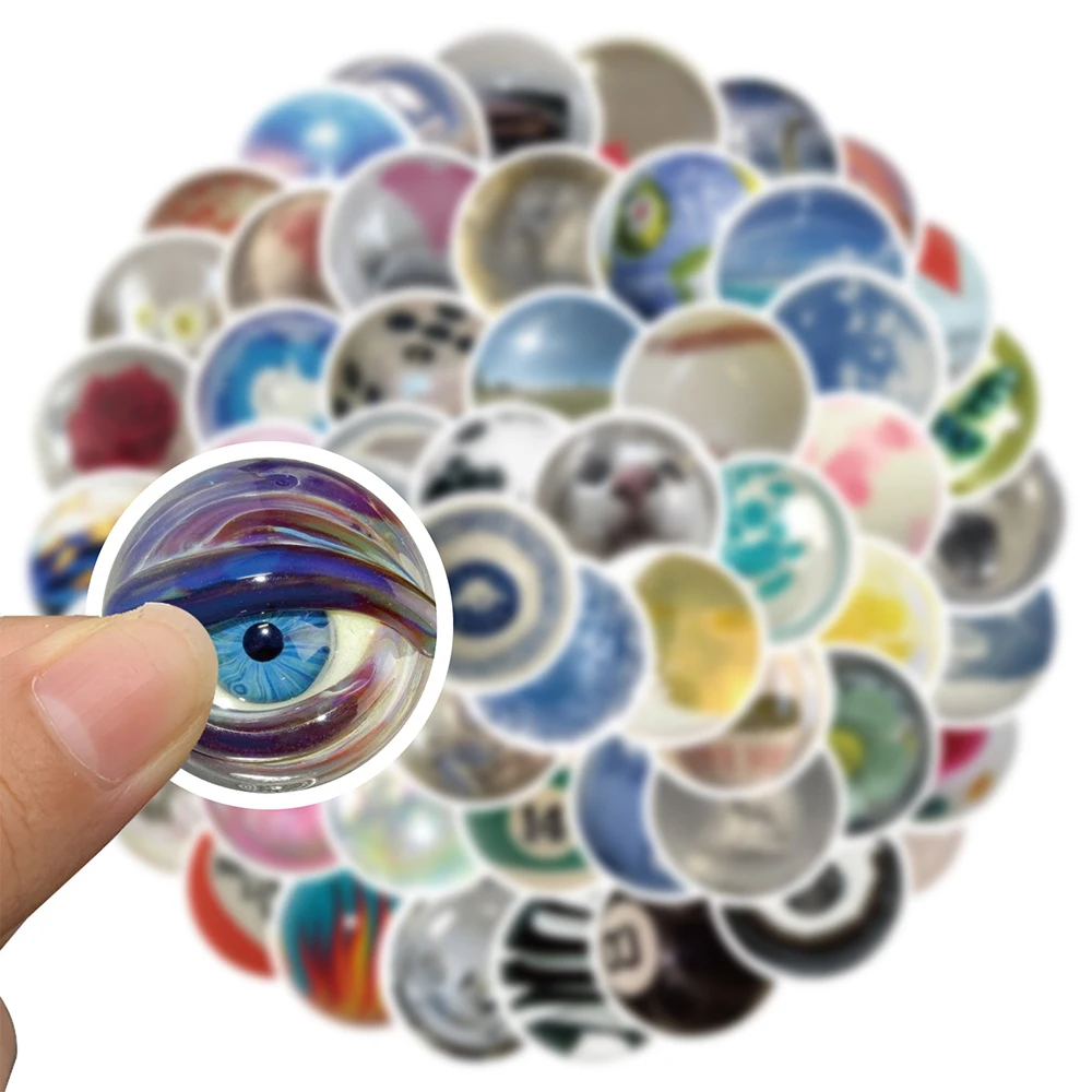 귀여운 유리 구슬 스티커, 아름다운 고양이 눈 만화 데칼, 그래피티 DIY 휴대폰 스케이트보드 가방 헬멧, 인스타그램 스타일, 10 30 60 개