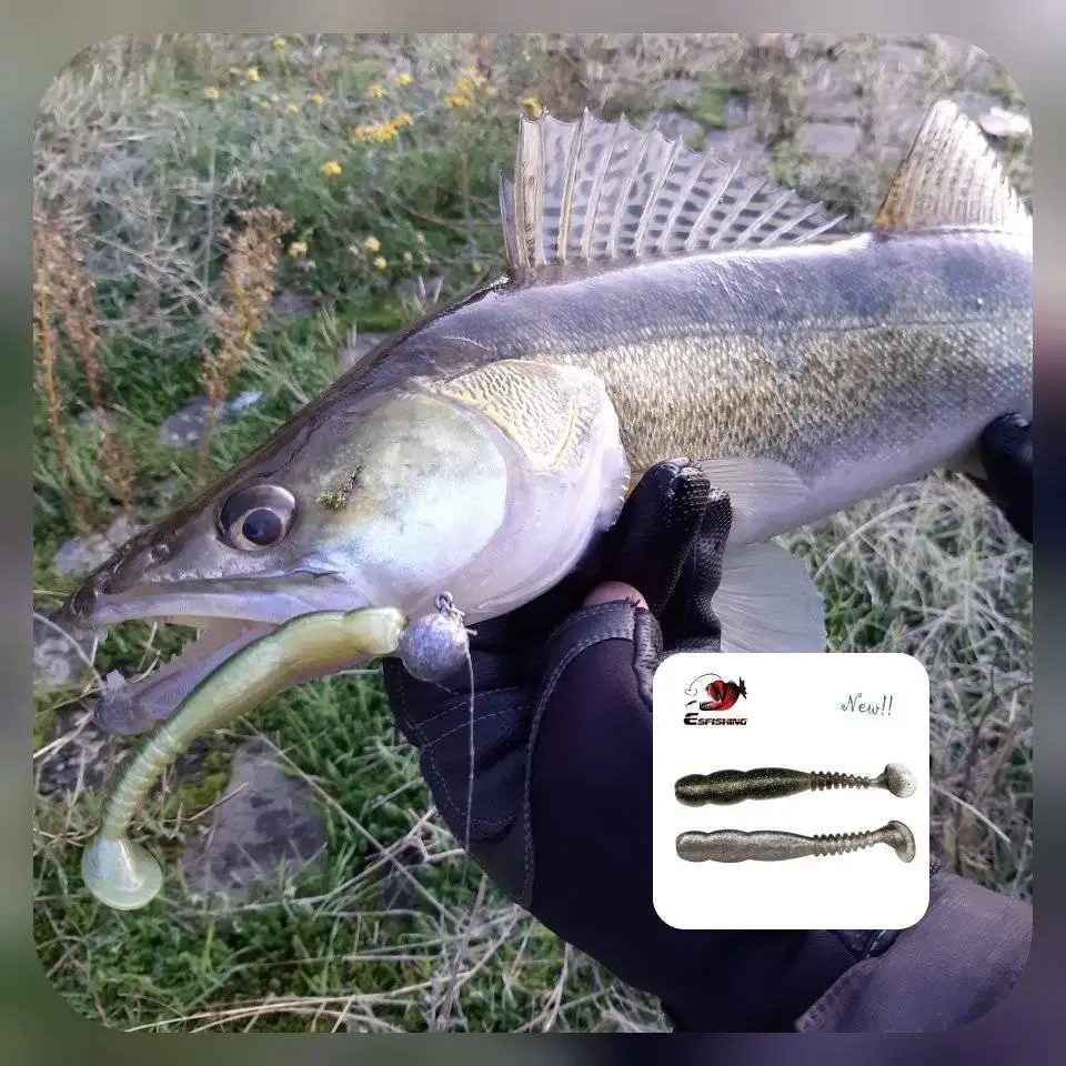 KESFISHING 낚시 미끼 락 샤이너, 인공 소프트 실리콘 베이스 미끼, 품질 좋은 냄새 및 소금 T 테일 샤드, 50 95 115mm