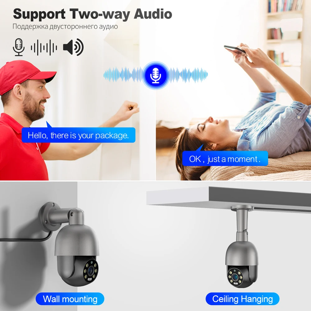 Techage 스마트 AI 보안 카메라, 야외 방수 양방향 오디오, CCTV 비디오 감시 NVR 키트, HD 5MP POE IP 카메라