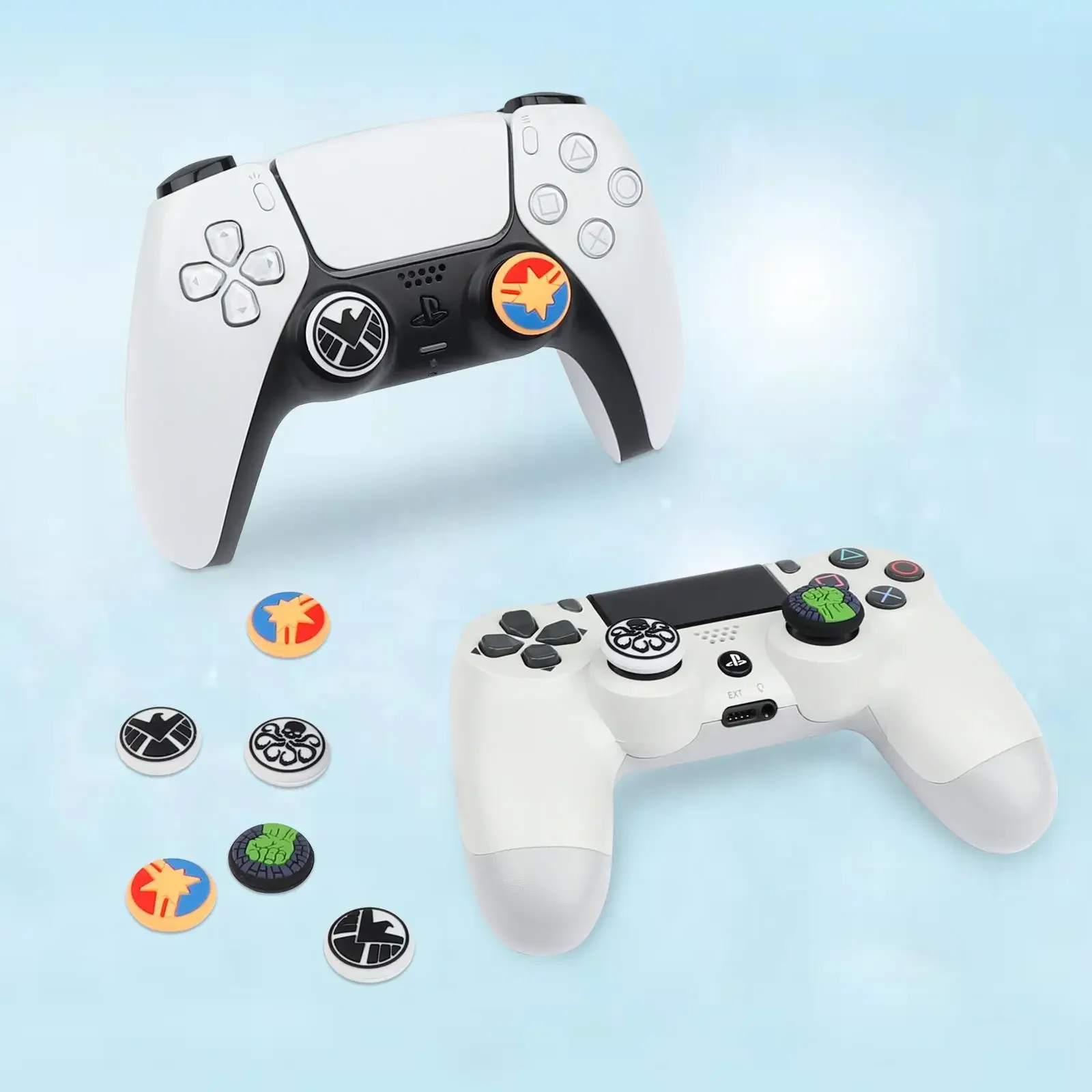 엄지 그립 캡 커버, 플레이스테이션 스파이더맨 5 PS5 PS4 Xbox 시리즈 XS 게임 조이스틱 컨트롤러 액세서리, 1 쌍