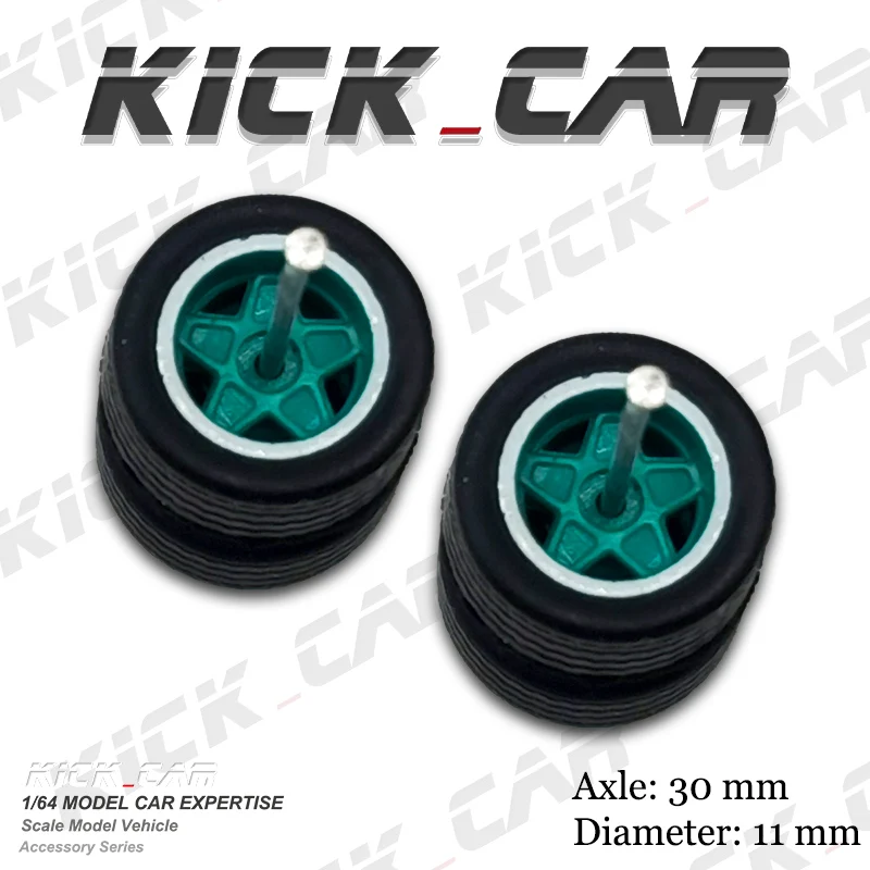 고무 타이어가 달린 모형 자동차 1/64 휠, 개조 부품, 레이싱 차량 장난감, 핫휠용 자동차, Tomica MiniGT, 1 세트