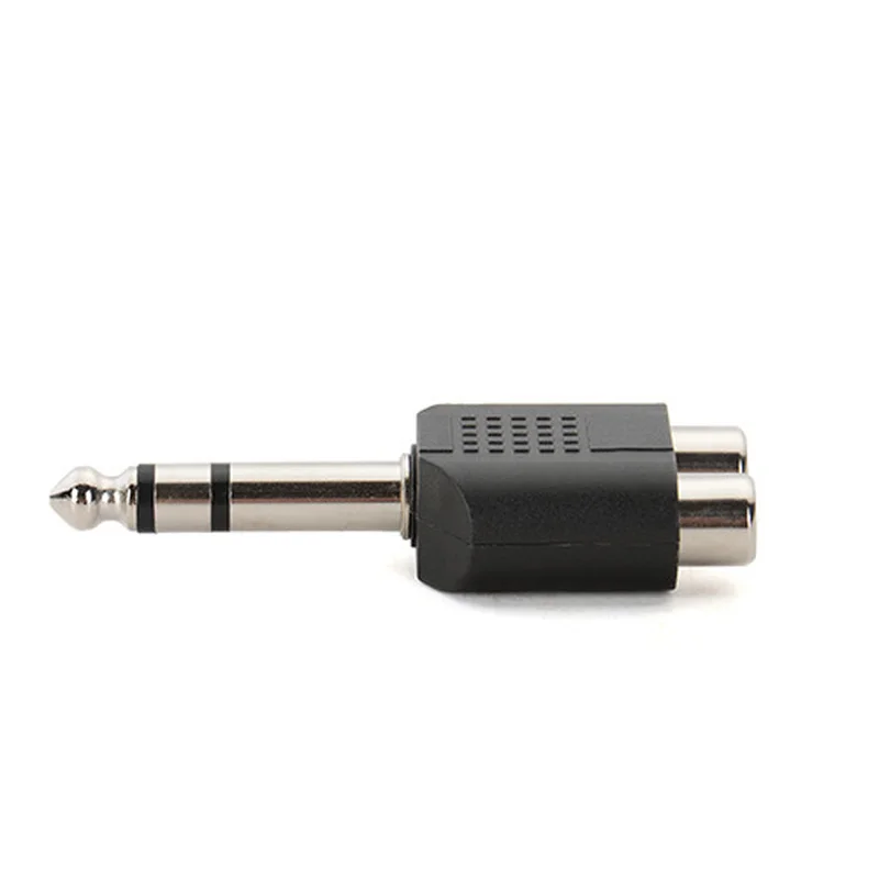6.35mm 1/4 Inch TRS Stereo Jack Male To 2 RCA Female Plug Y Splitter Adapter
