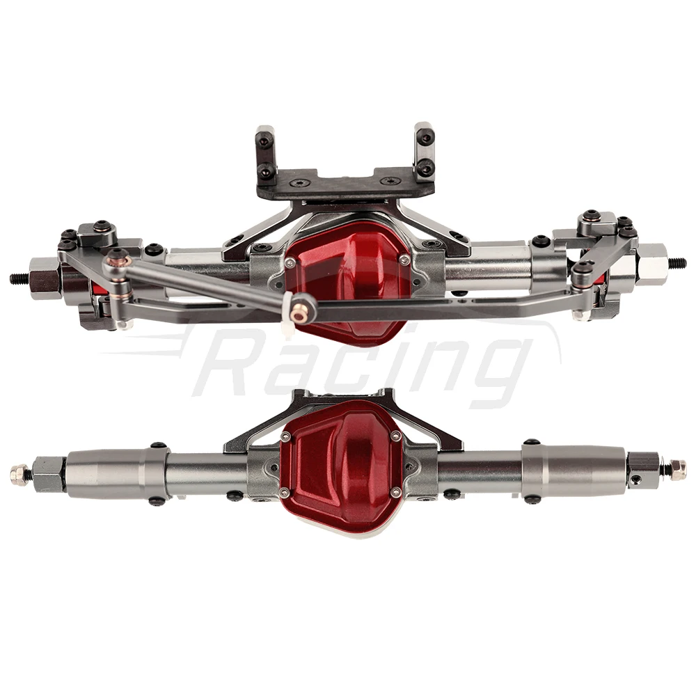 서보 베이스가 있는 금속 합금 프론트 미들 리어 스트레이트 액슬, 1/10 RC 락 크롤러 자동차 액시얼 SCX10 RC 4WD D90 업그레이드 부품