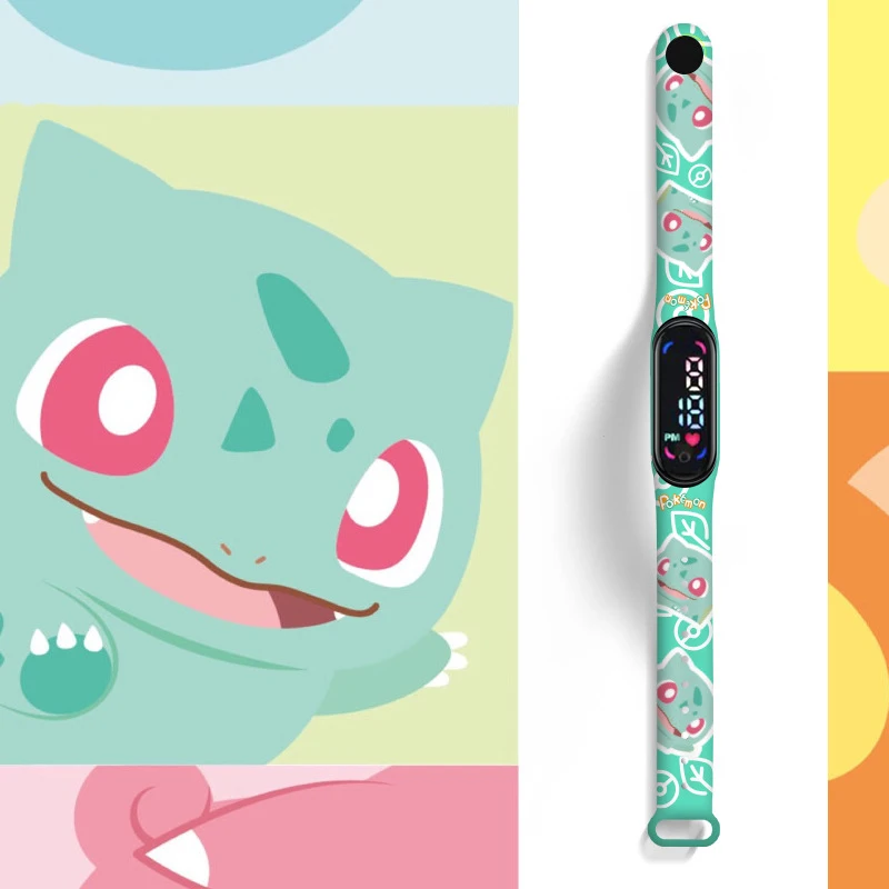 포켓몬 어린이 시계, 애니메이션 캐릭터, 피카츄 꼬부기, 이상해씨, 파이리, LED 방수 스포츠 팔찌 시계, 어린이 선물