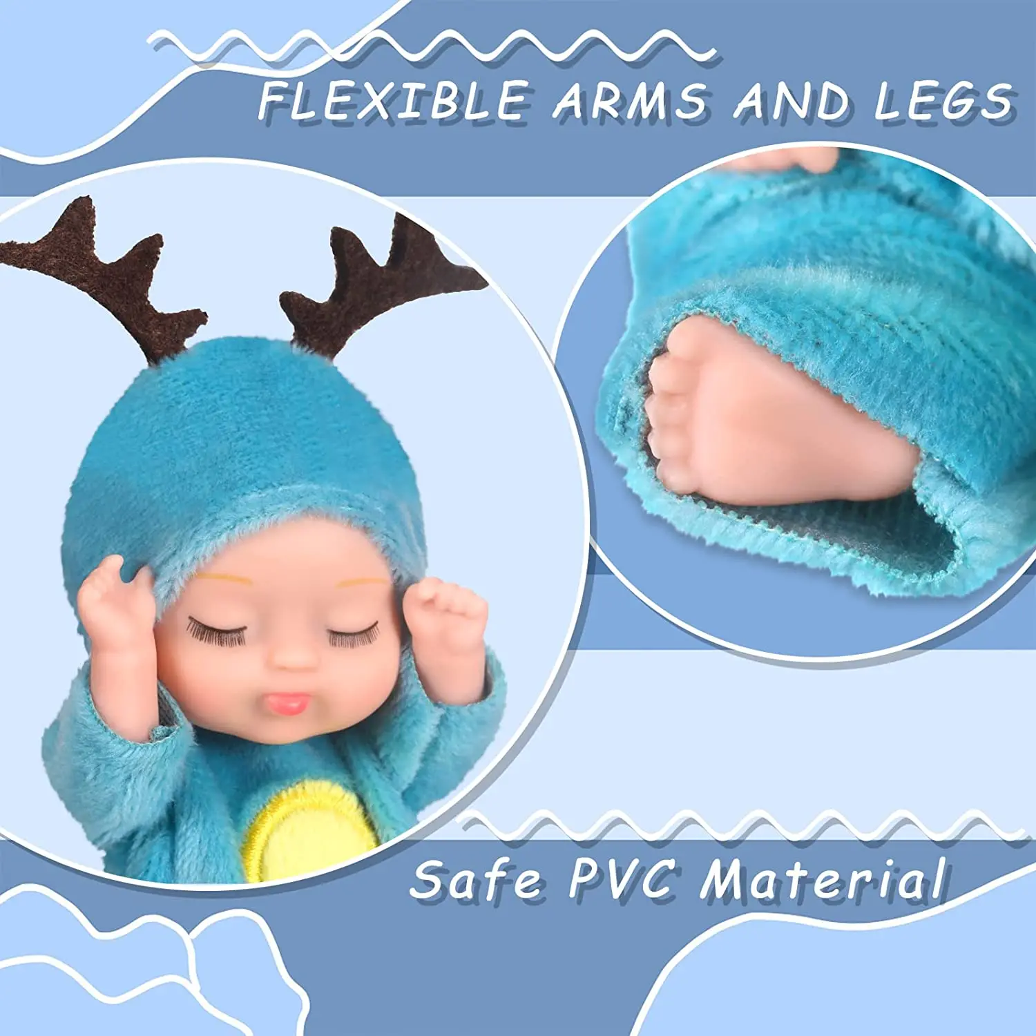 미니 다시 태어난 아기 인형, 실물 같은 사실적인 아기 인형, 귀여운 동물 옷, 토끼 어린이 장난감, 여아 생일 선물, 4 인치