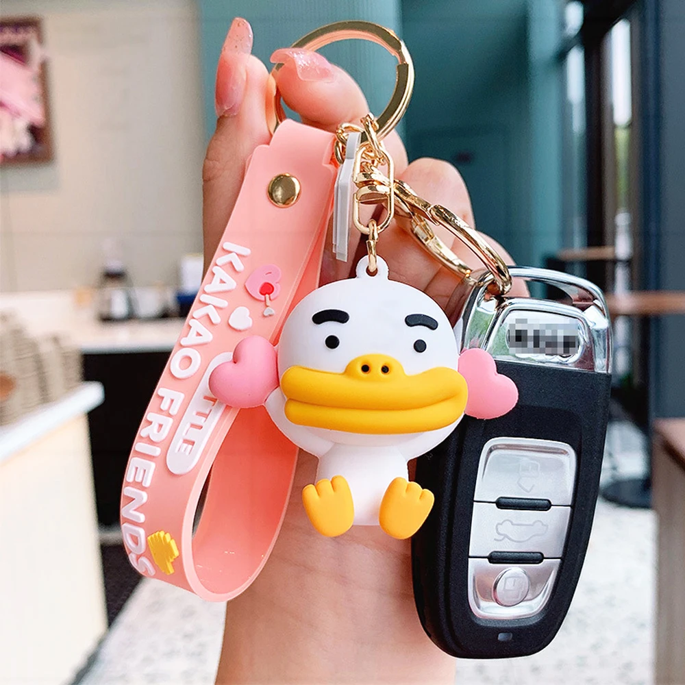 카카오 프렌즈 키체인, 한국 애니메이션 만화 피규어, Ryan Apach 자동차 키링 인형, PVC 배낭 펜던트 액세서리, 어린이 선물, 패션
