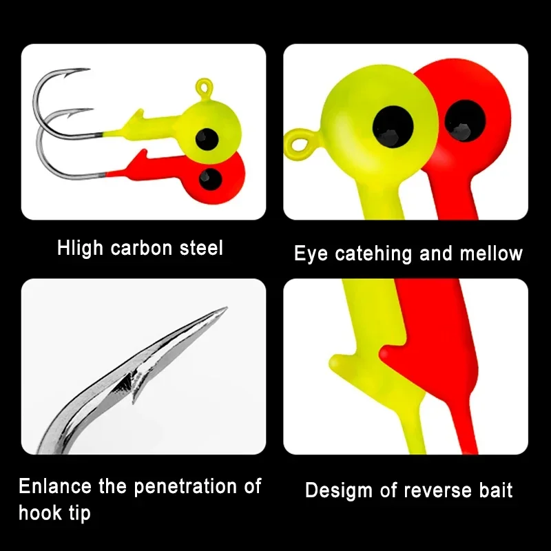 크랭크 지그 헤드 후크 1g 1.8g 3.5g 5g 7g 낚시 후크 리드 헤드 지그 루어 하드 베이트 소프트 웜 지그 후크, 소프트 웜 낚시용, 5 개