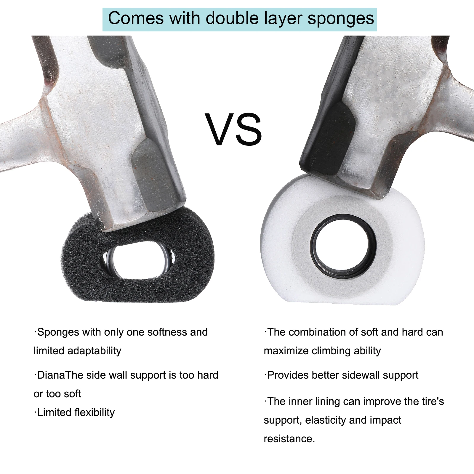 슈퍼 소프트 점착성 1.0 휠 타이어 머드 스터드 타이어, TRX4M 1/18 1/24 RC 크롤러 축 SCX24 FMS FCX24 RC 자동차 업그레이드, 68x25mm