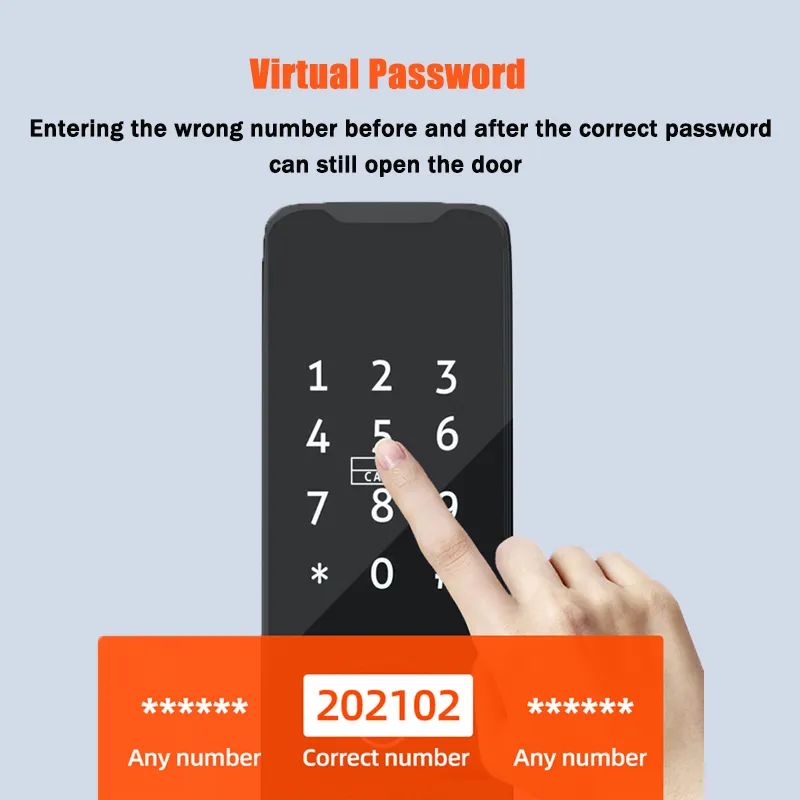 PHIPULO 스마트 지문 도어락, 블루투스 생체 인식 전자 도어락, 투야 원격 키리스 잠금 해제