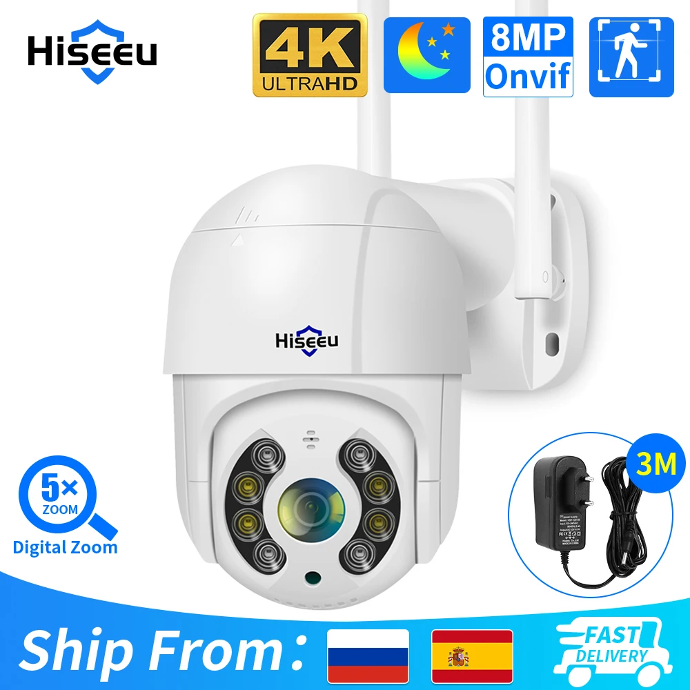 Hiseeu 무선 야외 감시 카메라, 8MP 4K PTZ 와이파이 카메라, AI 인간 감지 자동 추적 ONVIF, iCSee 앱, 5 배 디지털 줌 title=Hiseeu 무선 야외 감시 카메라, 8MP 4K PTZ 와이파이 카메라, AI 인간 감지 자동 추적 ONVIF, iCSee 앱, 5 배 디지털 줌 