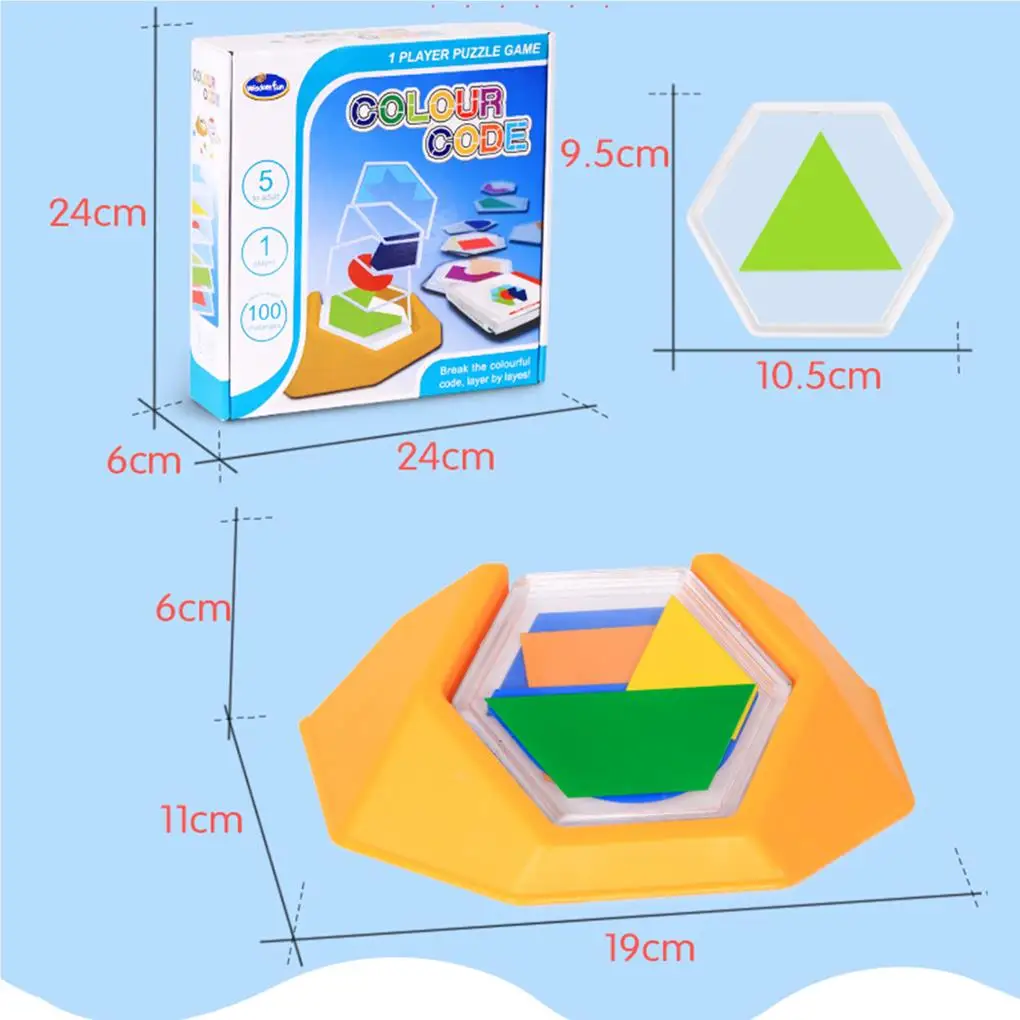 컬러 코드 퍼즐, 교육용 어린이 논리 보드 게임, 기하학적 지능형 퍼즐, 어린이 공간 장난감, DIY